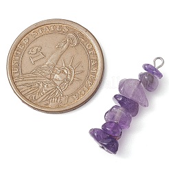 Gradient Color Natural Lavender Amethyst & Natural Blue Lace Agate Chip Beaded Pendants&nbsp;PALLOY-JF02791-03