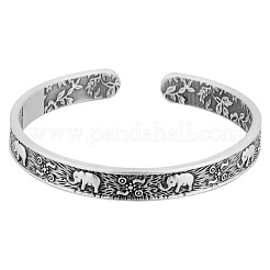 Thailand Elephant Pattern Alloy Cuff Bangles for Men Women&nbsp;FS-WG2CEA0-01