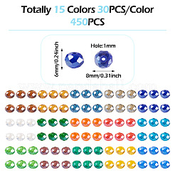 450Pcs 15 Colors Electroplate Glass Beads&nbsp;EGLA-TA0001-93