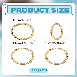 10Pcs Brass Textured Open Jump Rings&nbsp;KK-LP0004-39