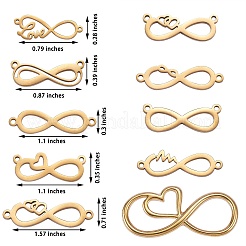 10Pcs 10 Style 304 Stainless Steel Links Connectors&nbsp;STAS-SZ0001-91