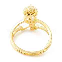 Clear Cubic Zirconia Initial Letter with Crown Adjustable Ring&nbsp;RJEW-M139-17L