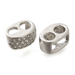 925 Sterling Silver Micro Pave Clear Cubic Zirconia Spacer Bars&nbsp;STER-U006-17P