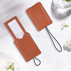 2Pcs PU Leather Pull Out Luggage Tag with Lanyard&nbsp;AJEW-CL0001-89F