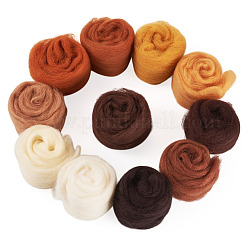 55G 11 Colors Needle Felting Wool Roving&nbsp;DIY-TA0012-86