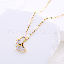 Elegant White Fritillary Mother-of-Pearl Butterfly Necklace for Women Simple Nature Style Jewelry&nbsp;YH3028-2