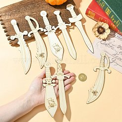 30Pcs 5 Styles Unfinished Wood Craft Sheet&nbsp;WOOD-CJ0002-59