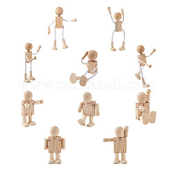 Unfinished Blank Wooden Robot Toys&nbsp;AJEW-TA0001-03