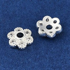 Brass Micro Pave Clear Cubic Zirconia Bead Caps&nbsp;KK-I719-07S