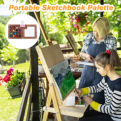 2Pcs 2 Styles Wood Magnetic Flip Top Paintbox&nbsp;AJEW-DC0001-26