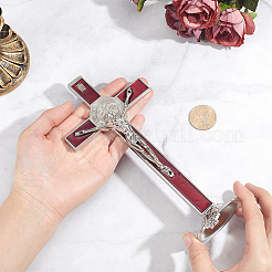 Alloy Enamel Saint Benedict Crucifix Display Decorations&nbsp;AJEW-WH0752-416B