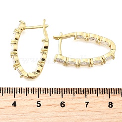 Brass Micro Pave Clear Cubic Zirconia Hoop Earrings&nbsp;EJEW-Z121-11G