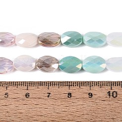 Electroplate Imitation Jade & Opaque & Transparent Glass Beads Strands&nbsp;X-EGLA-Q135-8x11MM-01C
