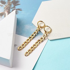 304 Stainless Steel Curb Chain Dangle Huggie Hoop Earrings&nbsp;EJEW-JE04730-01
