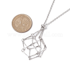Non-Tarnish 3Pcs 3 Styles 304 Stainless Steel Cable Chain Macrame Pouch Empty Stone Holder Necklace Making&nbsp;NJEW-JN04973