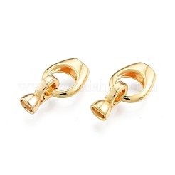Brass Fold Over Clasps&nbsp;X-KK-A165-01G