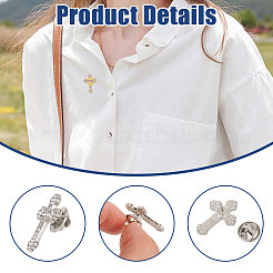 4Pcs 2 Colors Zinc Alloy & Rhinestone Lapel Pin Backs for Backpack Clothes&nbsp;JEWB-PH0002-07