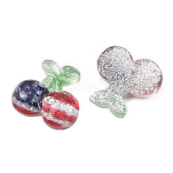 Independence Day Transparent Epoxy Resin & Glitter Powder Cabochons&nbsp;RESI-G132-01A