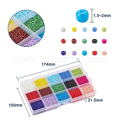 195G 15 Colors Glass Seed Beads&nbsp;SEED-YW0001-11A