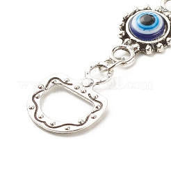 Alloy & Glass Turkish Blue Evil Eye Pendant Decoration&nbsp;HJEW-I008-02AS