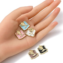 5Pcs Rack Plating Alloy Enamel Pendants&nbsp;ENAM-YW0002-46