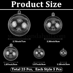 25Pcs 5 Styles Transparency Acrylic Christmas Balls Pendants&nbsp;DIY-CP0013-38