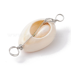 2Pcs 2 Colors Natural Shell Connector Charms&nbsp;PALLOY-JF02692