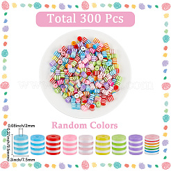 3Sets 300Pcs Stripe Resin Beads&nbsp;RESI-SP0001-22