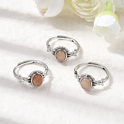 Natural Gemstone Finger Rings&nbsp;RJEW-A084-03P