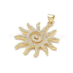 Brass Clear Cubic Zirconia Pendants&nbsp;KK-E796-07G
