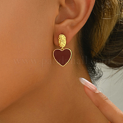 Vintage Brass Heart Dangle Stud Earrings&nbsp;ZK1523
