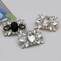 Alloy Glass Detachable Shoe Buckle Clips&nbsp;FIND-WH0423-73P-02