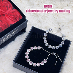 24Pcs 12 Styles Pink Series Heart Sew On Glass Rhinestones&nbsp;DIY-FH0005-84