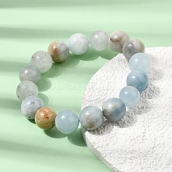 12MM Natural Aquamarine Round Beaded Stretch Bracelets for Women&nbsp;GG-CBA6C75-A01-12mm