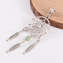 Antique Silver Alloy Mixed Stone European Dangle Charms&nbsp;PALLOY-JF00154