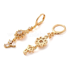 Rack Plating Golden Brass Dangle Leverback Earrings&nbsp;EJEW-B037-24G