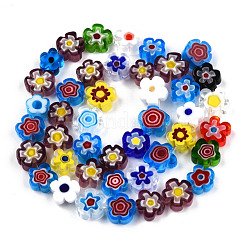Handmade Millefiori Glass Bead Strands&nbsp;LAMP-N029-017C-08