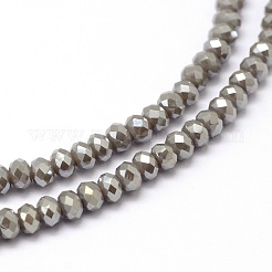 Faceted Rondelle Full Rainbow Plated Electroplate Glass Beads Strands&nbsp;X-EGLA-M004-2mm-A04