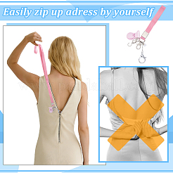 2Pcs Alloy & 304 Stainless Steel Clasps & ABS Plastic Pearl Beaded Zipper Helpers&nbsp;HJEW-PH02479