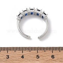 Brass Micro Pave Cubic Zirconia Cuff Open Rings for Women&nbsp;RJEW-L343-16P