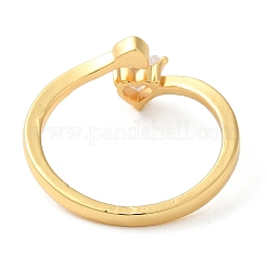 Rack Plating Brass Heart Solitaire Ring&nbsp;RJEW-Z014-02G
