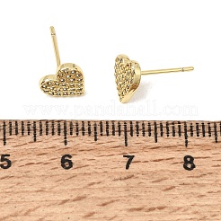 Heart Brass Micro Pave Cubic Zirconia Stud Earrings for Women&nbsp;CU-CBAE7DF-40G