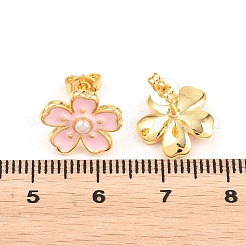 Flower Brass Enamel Stud Earrings&nbsp;EJEW-T051-08A