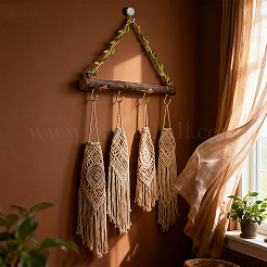 Iron & Wood Branch & Vine Wall Hook Rack&nbsp;AJEW-WH20006-527