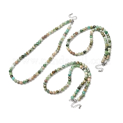6MM Natural Green Line Jasper Round Beaded Necklaces&nbsp;GG-CBAA808-02P-A