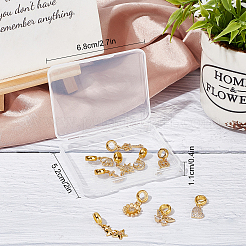 10Pcs 10 Style Brass Micro Pave Clear Cubic Zirconia European Dangle Charms&nbsp;KK-BBC0001-93