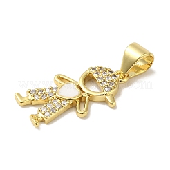 Rack Plating Brass Micro Pave Cubic Zirconia Pendants&nbsp;KK-P272-16A-G