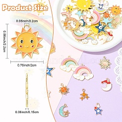 20Pcs 20 Styles Alloy Enamel Pendants&nbsp;ENAM-YW0008-10