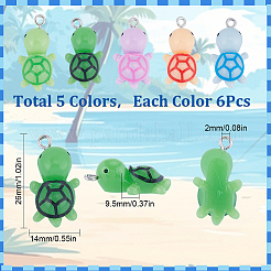 30Pcs 5 Colors Opaque Resin Pendants&nbsp;RESI-SC0002-74