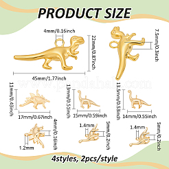 8Pcs 4 Styles Brass Pendants&nbsp;KK-BC0014-82